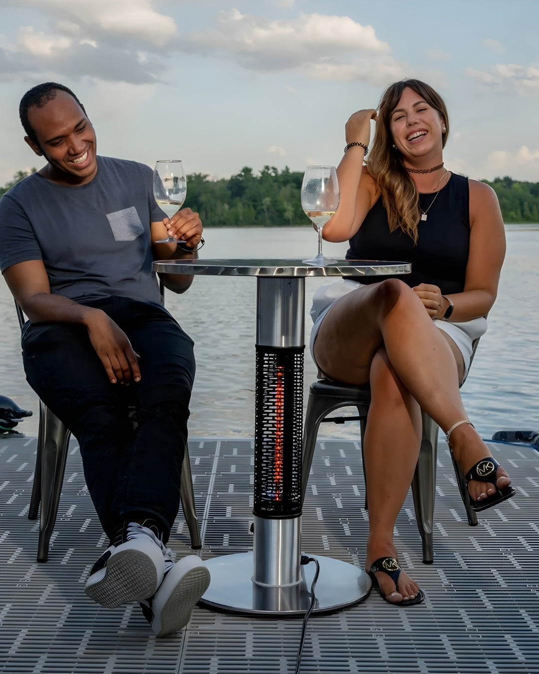 EnerG+ HEA-115J88-Gold Bistro Electric Infrared Heater Table