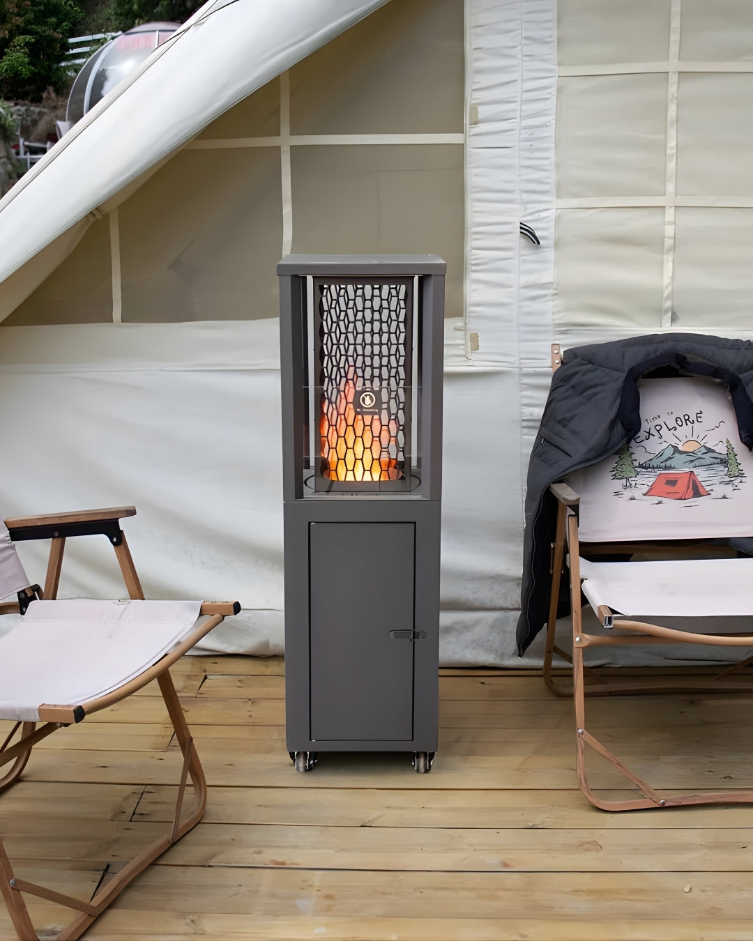 Chauffe-terrasse EnerG+ extérieur à granulés de bois