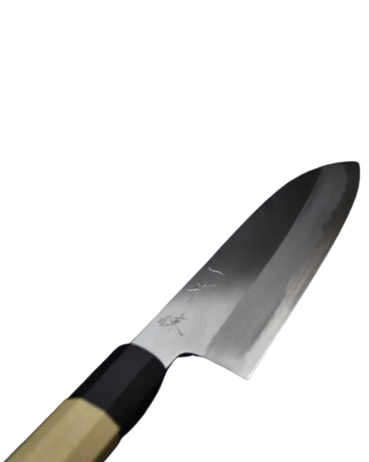 Japanese knife Hitohira Kikuchiyo Ren Aogami #2 Santoku 180mm Ho