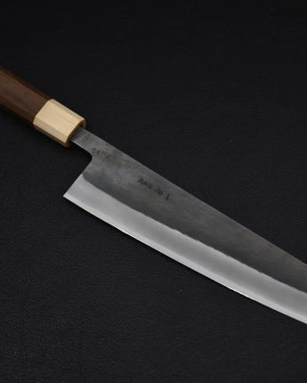 Couteau japonais Hitohira TD Aogami #2 Stainless Clad Kurouchi Gyuto 240mm Walnut