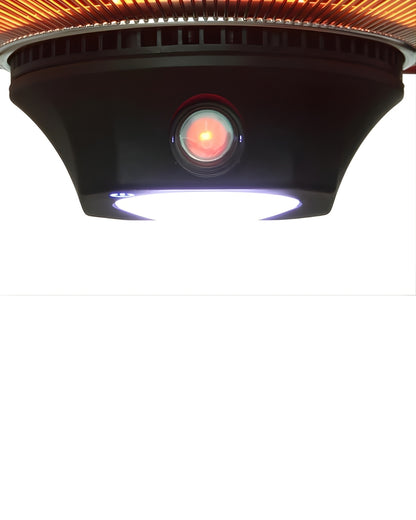 Chaufferette suspendu extérieur électrique infrarouge EnerG+ HEA-21288-LED-BLK