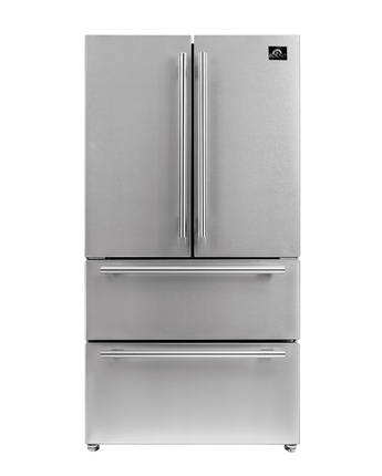 FORNO Moena 36″ Porte française 19,2 pi.cu. Réfrigérateur en acier inoxydable