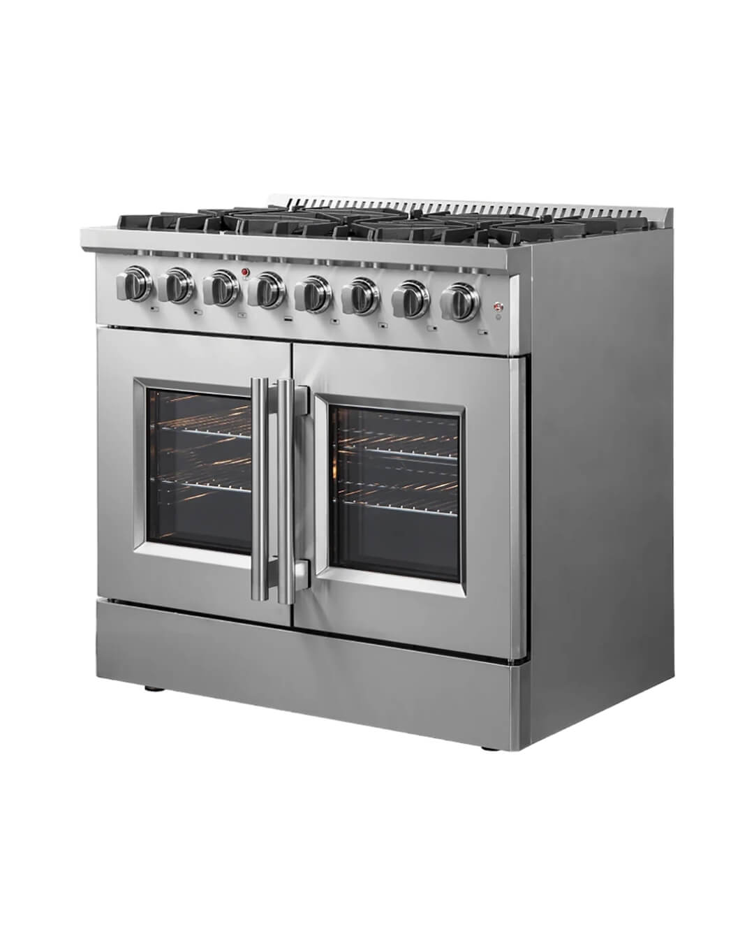 FORNO Galiano Cuisinière biénergie autoportante à porte française de 36 po