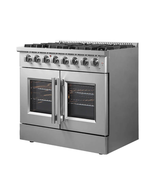 FORNO Galiano 36″ Freestanding  French Door Dual Fuel Range