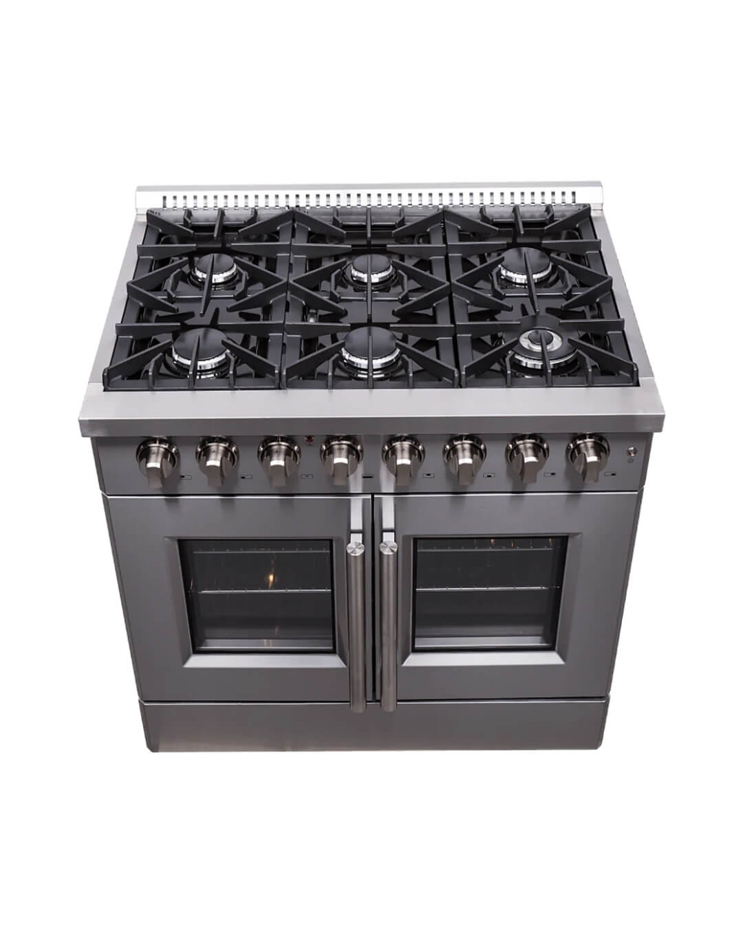 FORNO Galiano Cuisinière biénergie autoportante à porte française de 36 po