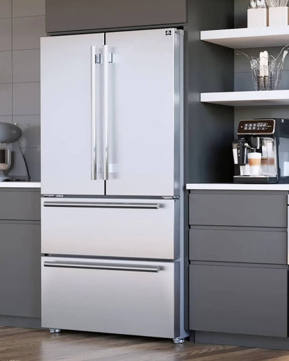 FORNO Moena 36″ French Door 19.2 Cu.Ft. Stainless Steel Refrigerator