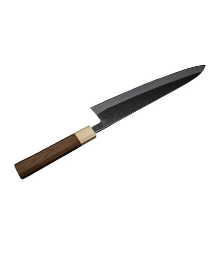 Japanese knife Hitohira TD Aogami #2 Stainless Clad Kurouchi Gyuto 240mm Walnut