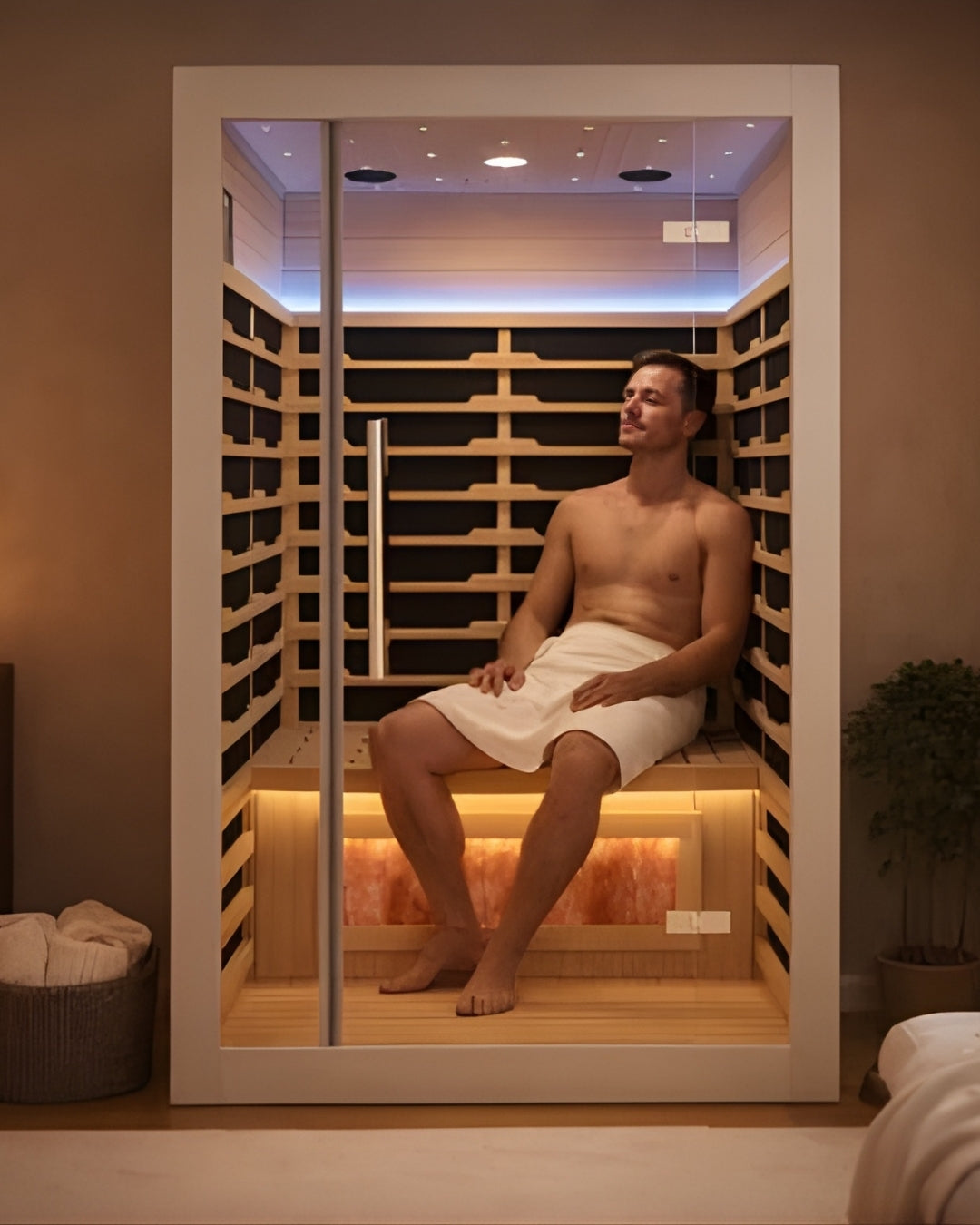 Sauna intérieur infrarouge blanc iComfort IC43-1860-BLANC pour 2 personnes