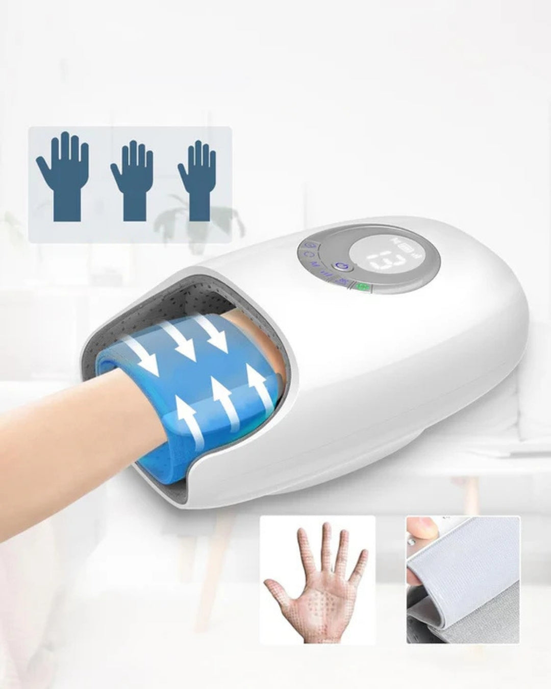 iComfort IC-0162 cordless shiatsu massager with cooling and heating functions for hands